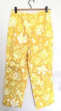 Vintage Lilly Pulitzer 60s Pants Floral Print Yellow Tropical Mod