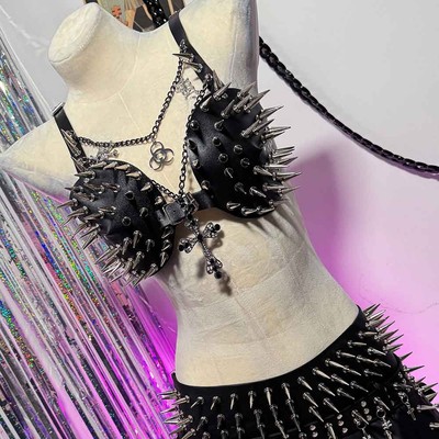 Harajuku E-Girls Emo Goth Grunge Cyber Y2K Neckholder Top Punk