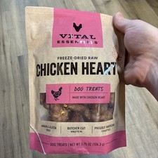 Vital Essentials Freeze-Dried Chicken Hearts For Dogs 3.75oz