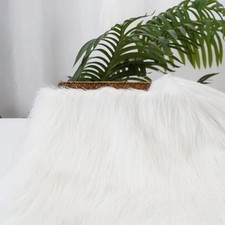 New 9cm WHITE Long Pile Faux Fur Fabric Perfect for Fursuit,Cosplay Costume,Trim