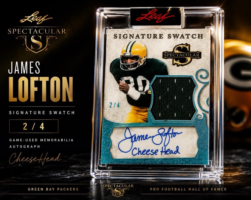 James Lofton “CHEESEHEAD” 2/4  Swatch Auto Patch Leaf Spectacular SS-JL1 HOF