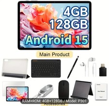 Teclast P30T Android 15 Tablet 12+128GB Grey 10.1"  6000mAh 8-Core, Accessories