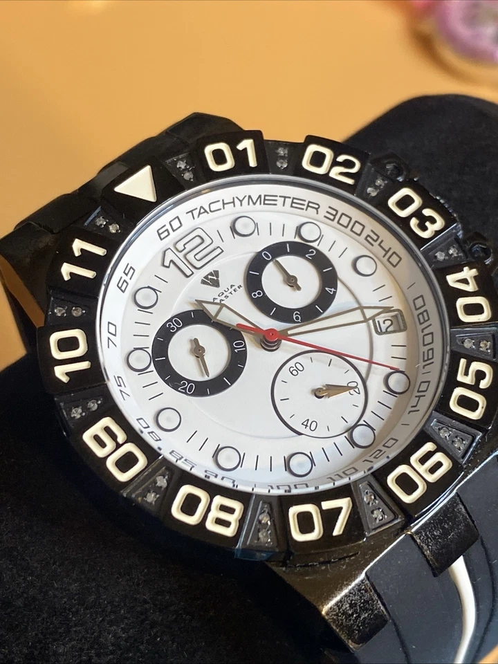 Aqua Master Men's Black Dial Rubber Strap Watch W#338 Swiss Movement - Image 3 of 4