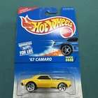 Vintage 1995 Hot Wheels Yellow ‘67 CAMARO 5-Spoke #448 Hood Opens Car Mattel