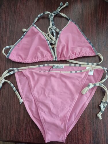 (1) Pink Burberry Nova Check Two Pieces Bikini Set Swinsuit Size L