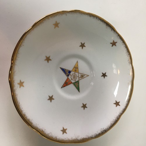 Royal STAFFORD Masonic Bone China Tea Cup & Saucer Vintage Mason Made in England - Picture 18 of 24