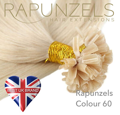 Blonde Nagelspitze vorgeklebte Haarverlängerungen RAPUNZELS SALON GRADE HAARFARBE 60