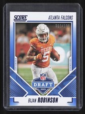 2023 Panini Score Bijan Robinson #1 NFL Draft Rookie Showcase Blue /100 