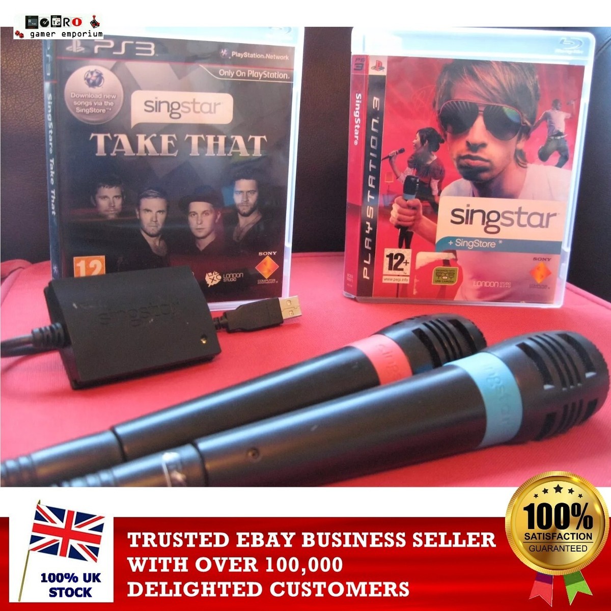PS3 SINGSTAR Classic 55 Song Games Microphones Bundle