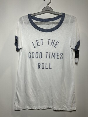Grayson Threads Women's Let The Good Times Roll Graphic T-Shirt, White (XS)
