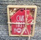 Rae Dunn by Magenta "OUR FIRST HOME" Christmas Tree Ornament Red Home Decor
