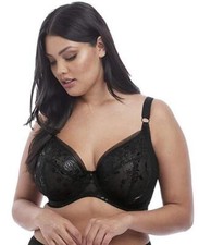 NEW Elomi 4460 Roxanne Underwire Plunge Bra US 36I  UK 36G Black
