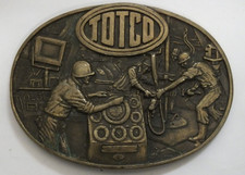 TOTCO Oil Belt Buckle ADM Award Design Medals Solid Brass Limited Edition 1982