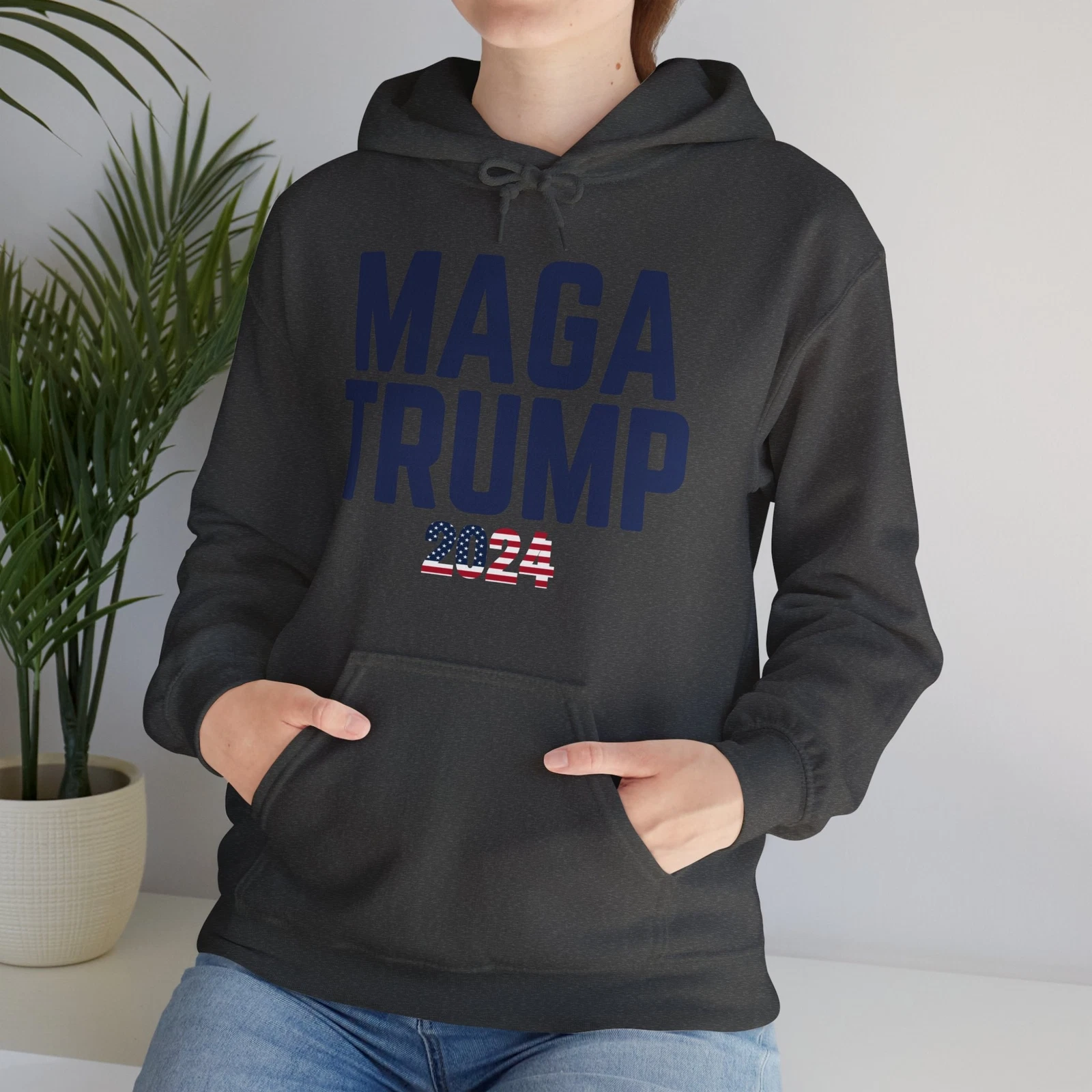 MAGA Trump 2024 Hooded Sweatshirt Patriotic Gift Republican Gift Custom Gift USA