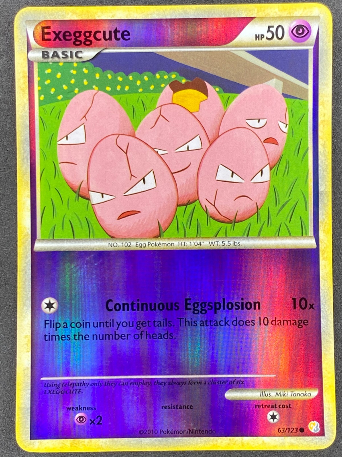 Pokémon Exeggcute Reverse Holo 63/123 HS HeartGold & SoulSilver NM