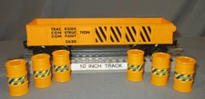 K-Line 5630 Trackside Construction Drop End Gondola w/6 Drums O/027 wks/w Lionel