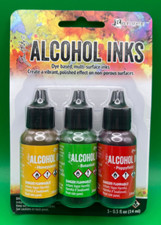 Tim Holtz Alcohol Ink .5oz 3/Pkg Conservatory-Honeycmb/Botanical/Poppyfld NEW