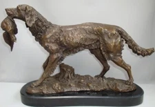 Art Deco Style Art Nouveau Style Hunting Dog Statue Solid Bronze