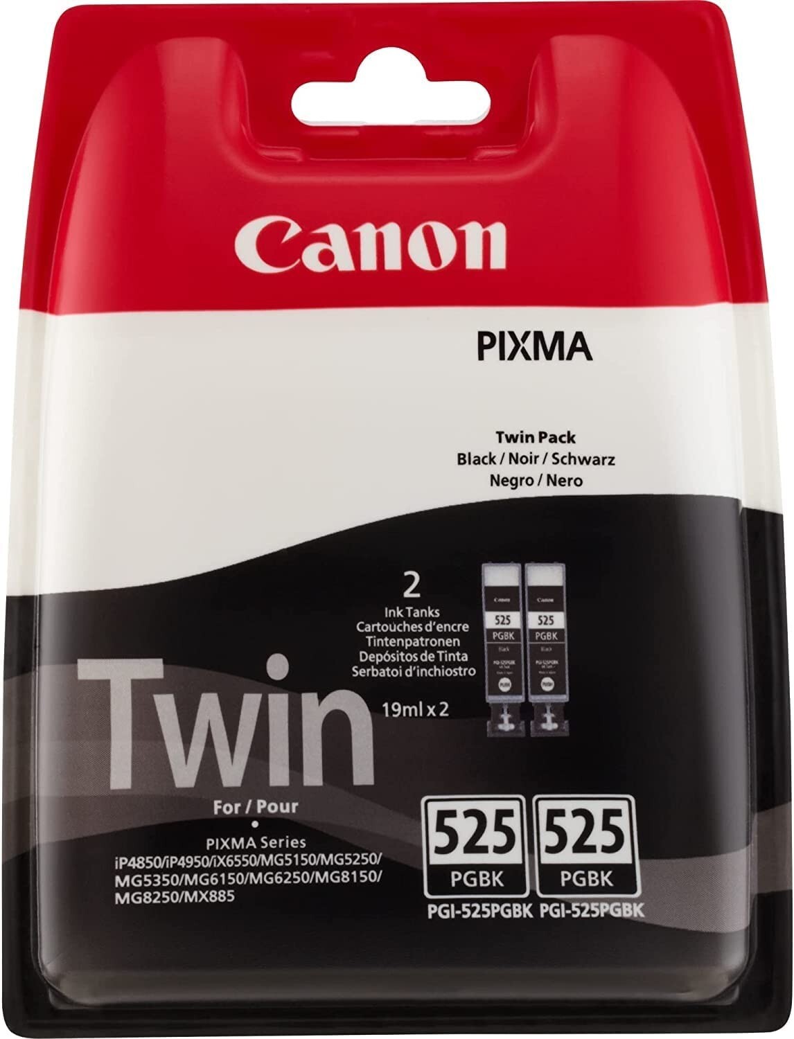 Genuine Canon PGI 525 2-Pack Black Ink Cartridges iP4850 iX6550 MG5150 MG6150