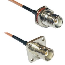 RG316 TNC FEMALE BULKHEAD to BNC Flange Female RF Cable Rapid-SHIP LOT