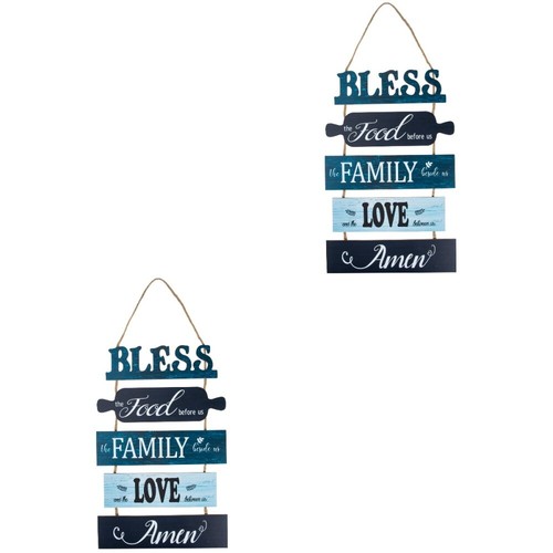 2 Pieces Wooden Hanging Sign Decoration Rustic Farmhouse Wall Signs for Home - 第 5/12 張圖片