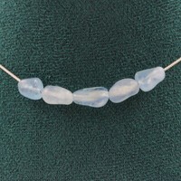 Halskette 5 Perlen Aquamarin Aus Brasilien Kette Aus Edelstahl Halskette Fem