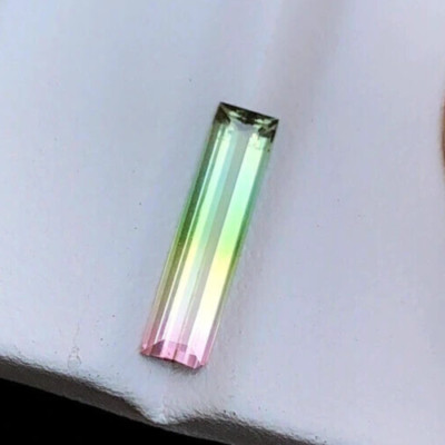 Natural Bi Color Transparent Tourmaline Cut Stone 1.55 Carats Piece from Afghan