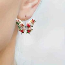Glamorous Acrylic Butterfly Earrings Colorful 2D Design for Women Perfect