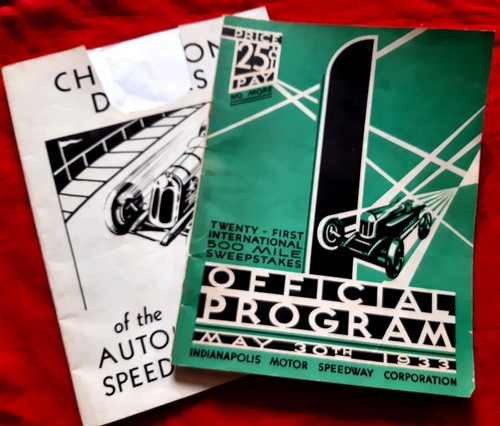 1933 Indianapolis Motor Speedway Indy 500 Rennprogramm mit seltenem Einsatz aber beschädigt - Bild 1 von 24