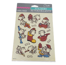 VINTAGE CARLTON CARDS DALMATIANS DOGS COLORFUL STICKERS 4 SHEETS TOTAL SEALED
