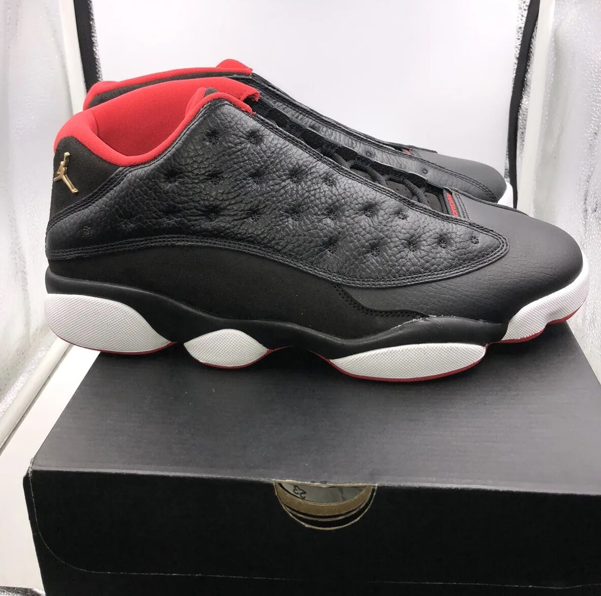 Air Jordan Retro 13 Low Bred DS Sz 11 Black Red Gold White Playoffs