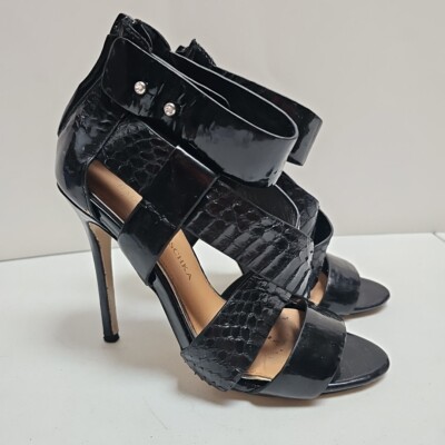 Badgley Mischka Black Dress Heels Sandals Strappy Size