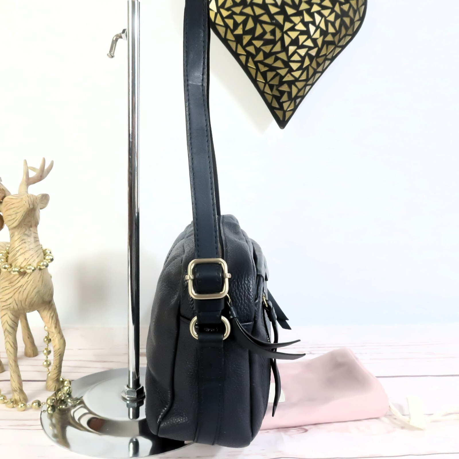 RADLEY Penhurst Bag Crossbody Messenger Navy Leather Dog/Dust Bag RRP £