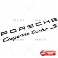 New Porsche Cayenne Turbo S Matte Black Rear Nameplate Emblem Badge  95855968702
