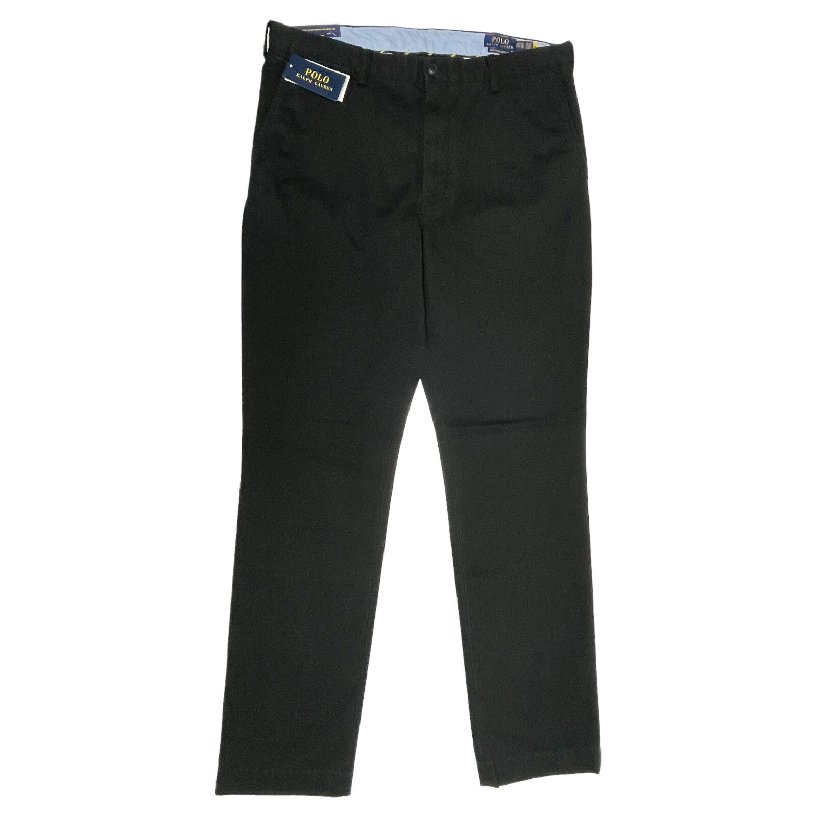 Polo Ralph Lauren Mens Stretch Classic Fit Flat Front Chino Black Pants $110
