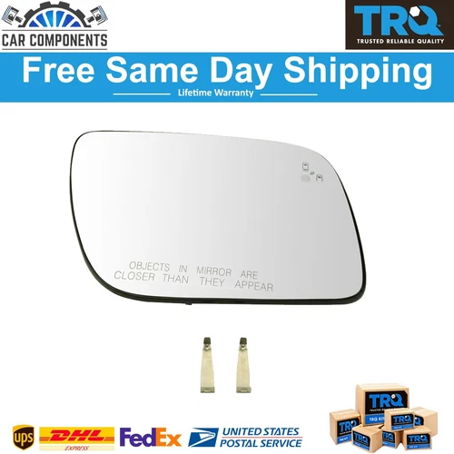 TRQ New Mirror Glass Heated Blind Spot RH Side For 2011-2017 Ford Explorer