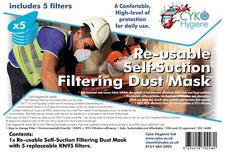 Builders Face Dust Mask Reusable including 5 Free Filters Reusable Dust Mask