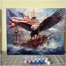 Eagle's Nest Warship Painting Kit - Patriotic Paint by Numbers for Adults, Acryl