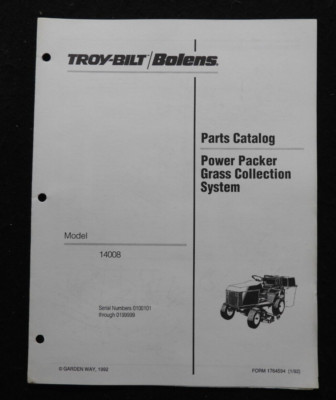 BOLENS Modell 14008 Power Packer Gras Kollektion System Teile Katalog Manuell