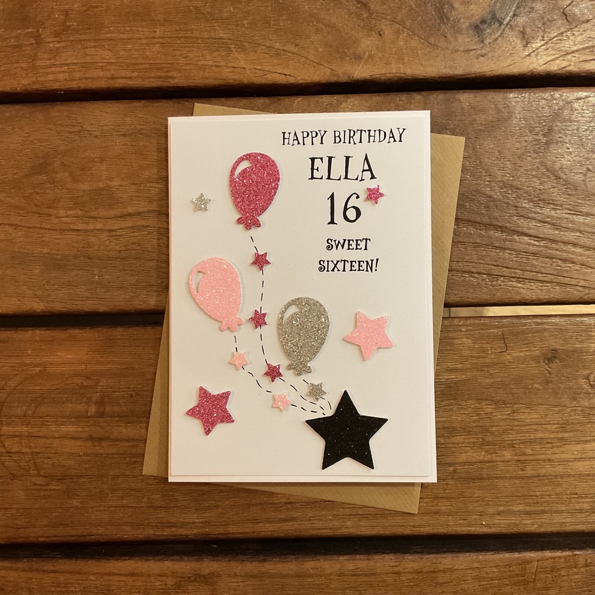 Handmade personalised birthday card- Teenager 13th,14th,15th,16th
