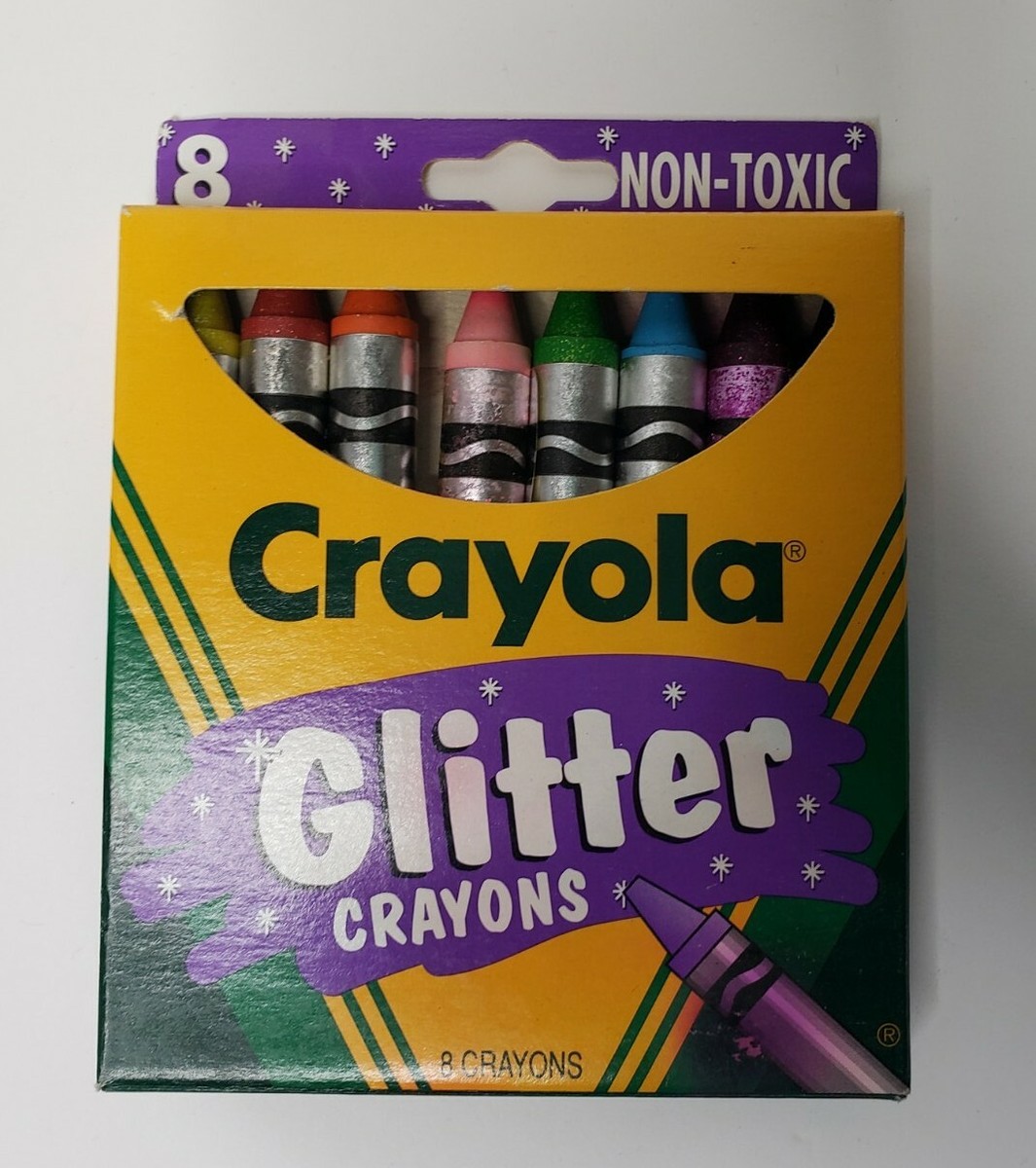 Vintage 1994 Crayola Glitter Crayons 8-Count with Metallic