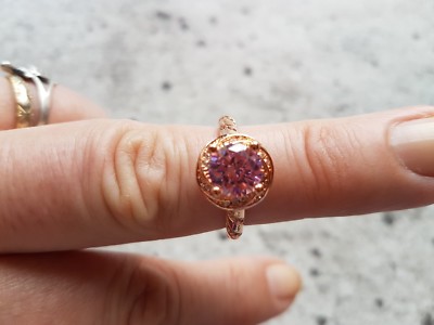 Bague Fantaisie Or – Perle Rose – Taille 57 – Neuve (jamais Portée)