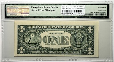 1969 $1 Federal Reserve Note New York Fr#1907-B PMG Ch UNC 63 EPQ