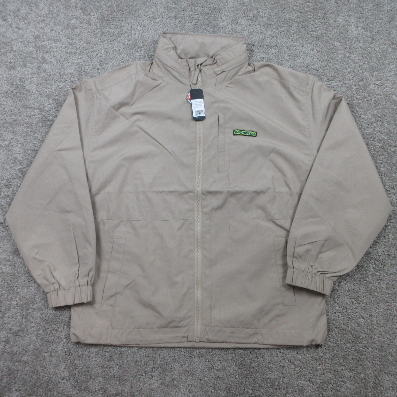 DC Shoe Co Jacket Mens Medium Beige Ripstop Vented Packable Hood Outdoor Vantage - product detail image 1