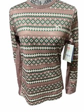 Kari Traa Fair-isle Print Base Layer Two Piece Set Women’s Size Large NWT