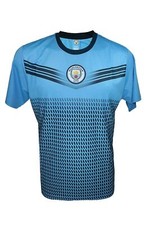Manchester City Licensed Soccer Poly Shirt Jersey - Custom Name and Number - -0