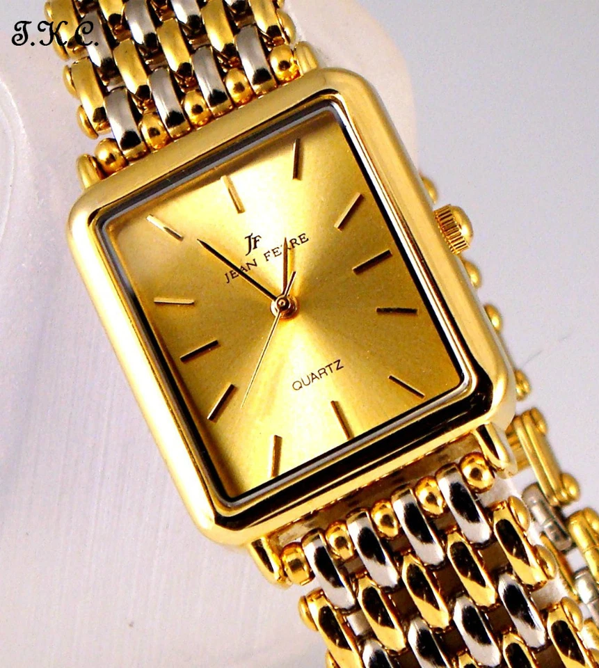 18kt Oro Placcato Metallo Maglia Argento Orologio Taglia Grossa a Taglia Petite - Immagine 3 di 4