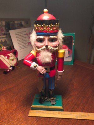 Vintage Hand Carved Wood Nut Cracker Solder 11 inches Tall 4 inches Wide