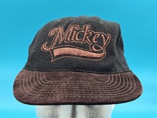 Vtg Made In USA Walt Disney Mickey Mouse Snapback Hat Cap Brown