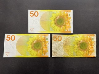 Niederlande 50 Gulden Vintage Banknoten Set (3) LOT: 3105 011